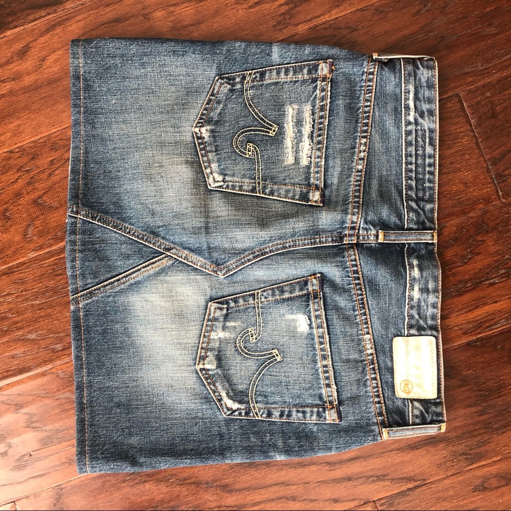 Y2K 90’s AG Mid-box skirt denim jean mini skirt - Picture 3 of 15